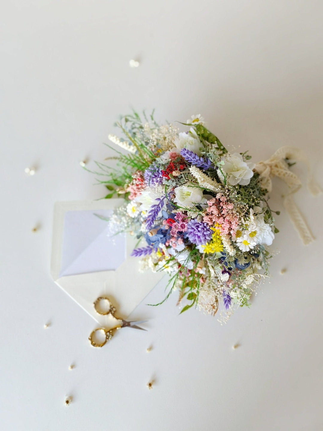 Large Artificial Wildflower Bouquet: Meadow Bridal Bouquet – handmade floral hair accessory by magaela