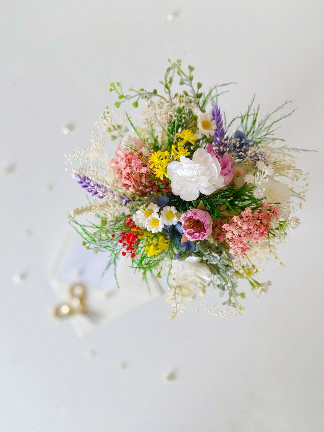 Small Wildflower Bridesmaid Bouquet: Artificial & Preserved Flowers – handmade floral hair accessory by magaela