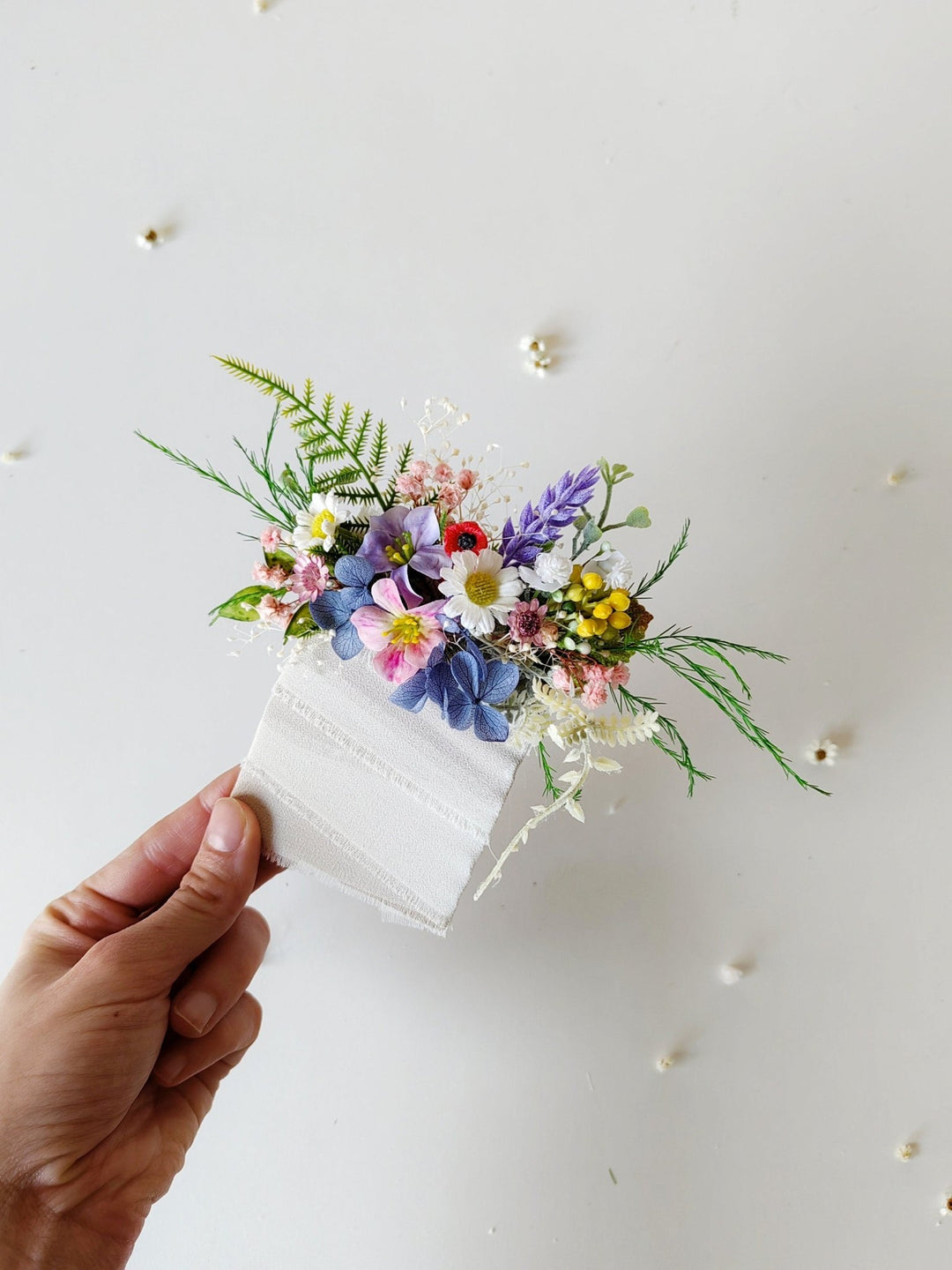 Meadow Wildflower Pocket Boutonniere: Summer Wedding Groom Accessory – handmade floral hair accessory by magaela