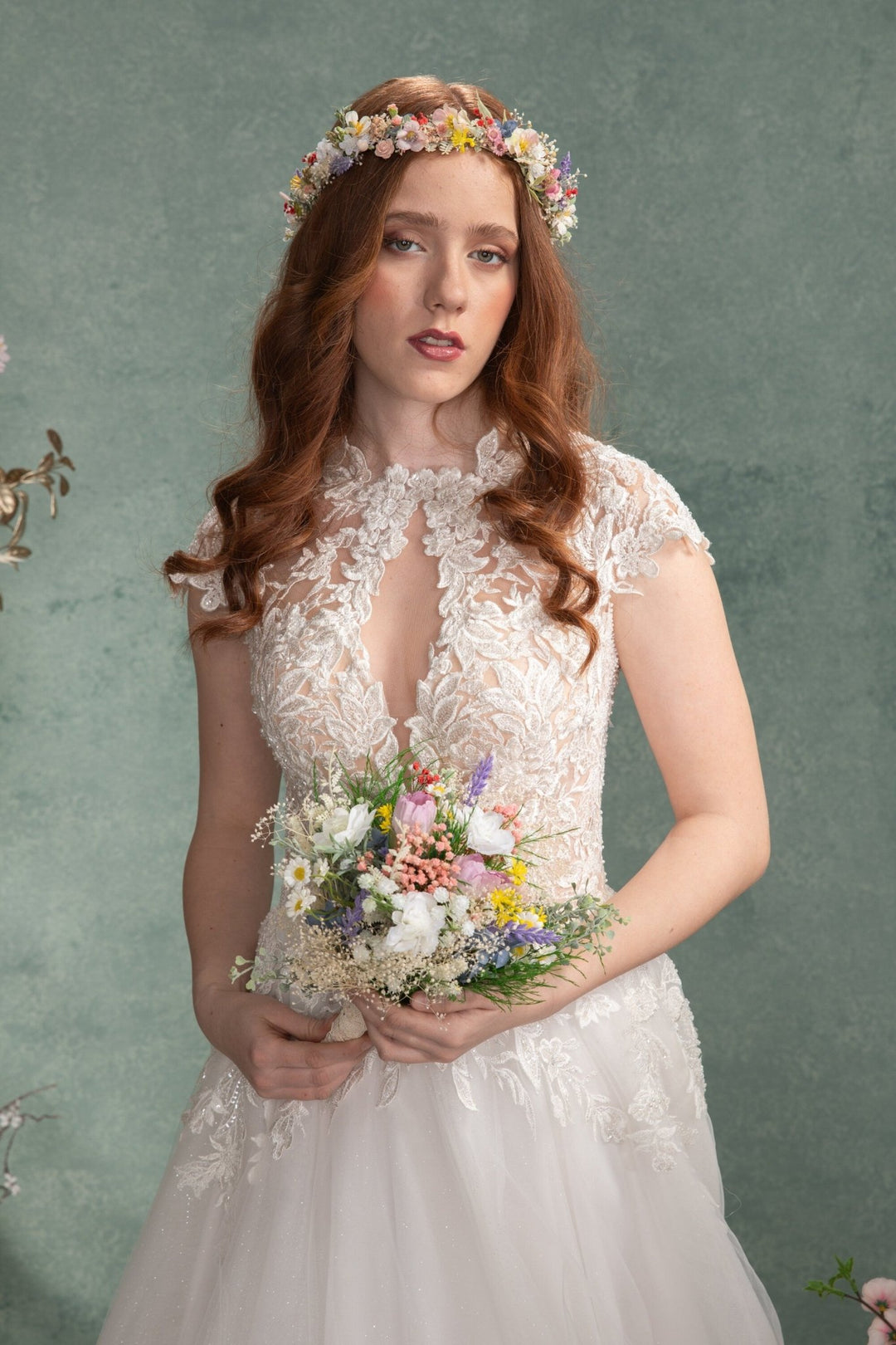 Wildflower Bridal Bouquet: Boho Summer Wedding Flowers (M Size) – handmade floral hair accessory by magaela