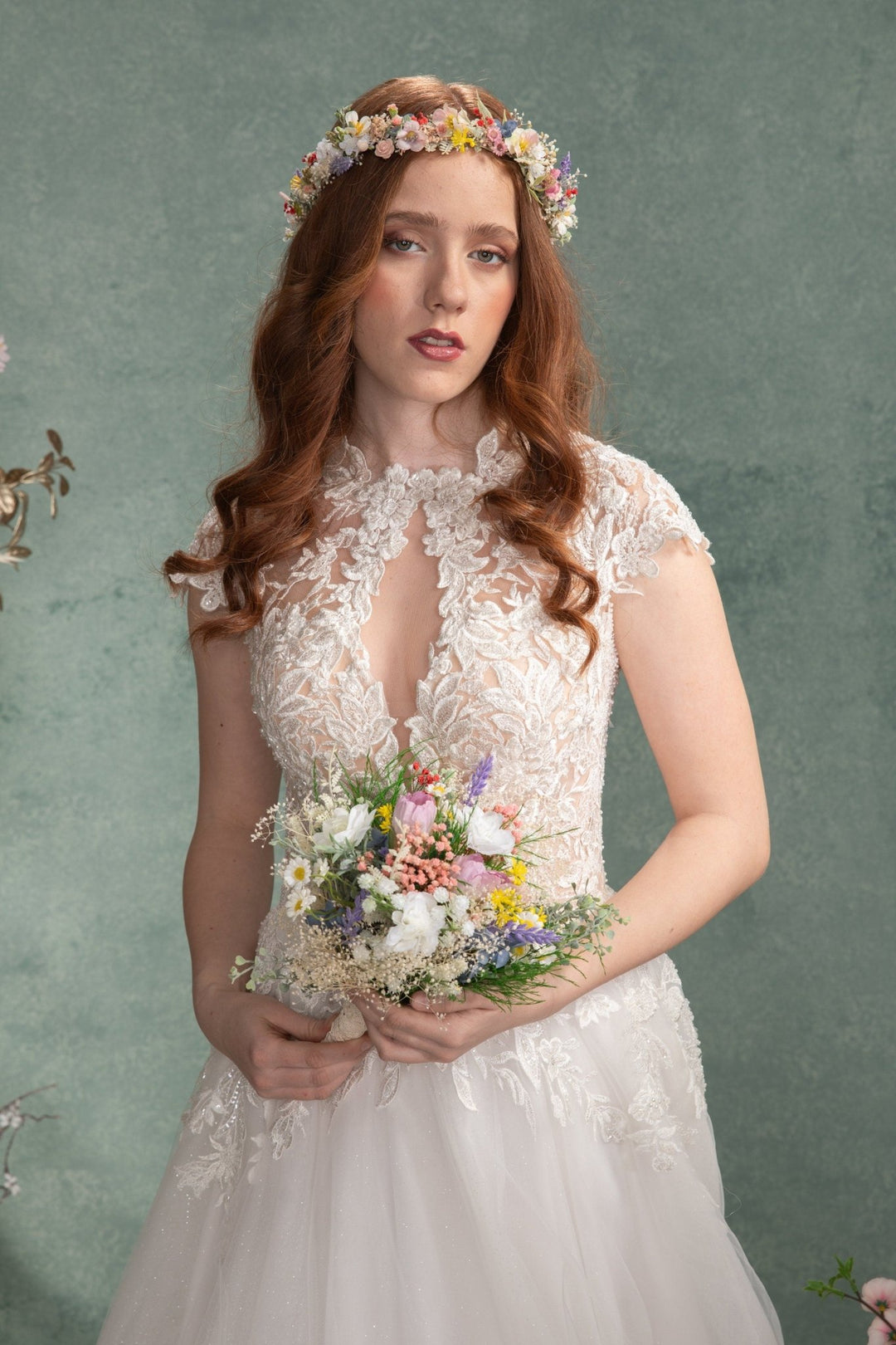 Small Wildflower Bridesmaid Bouquet: Artificial & Preserved Flowers – handmade floral hair accessory by magaela