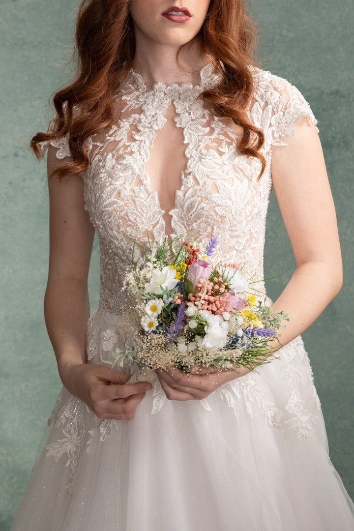 Wildflower Bridesmaid Bouquet: Artificial Spring Wedding Flowers – handmade floral hair accessory by magaela