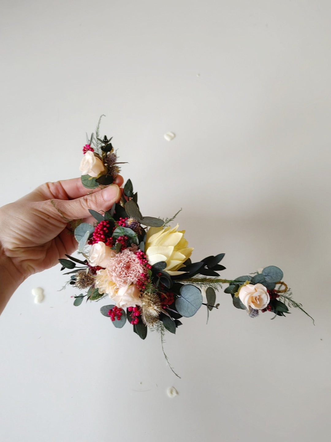 Thistle Bridal Hair Vine: Romantic Wedding Headpiece – handmade floral hair accessory by magaela