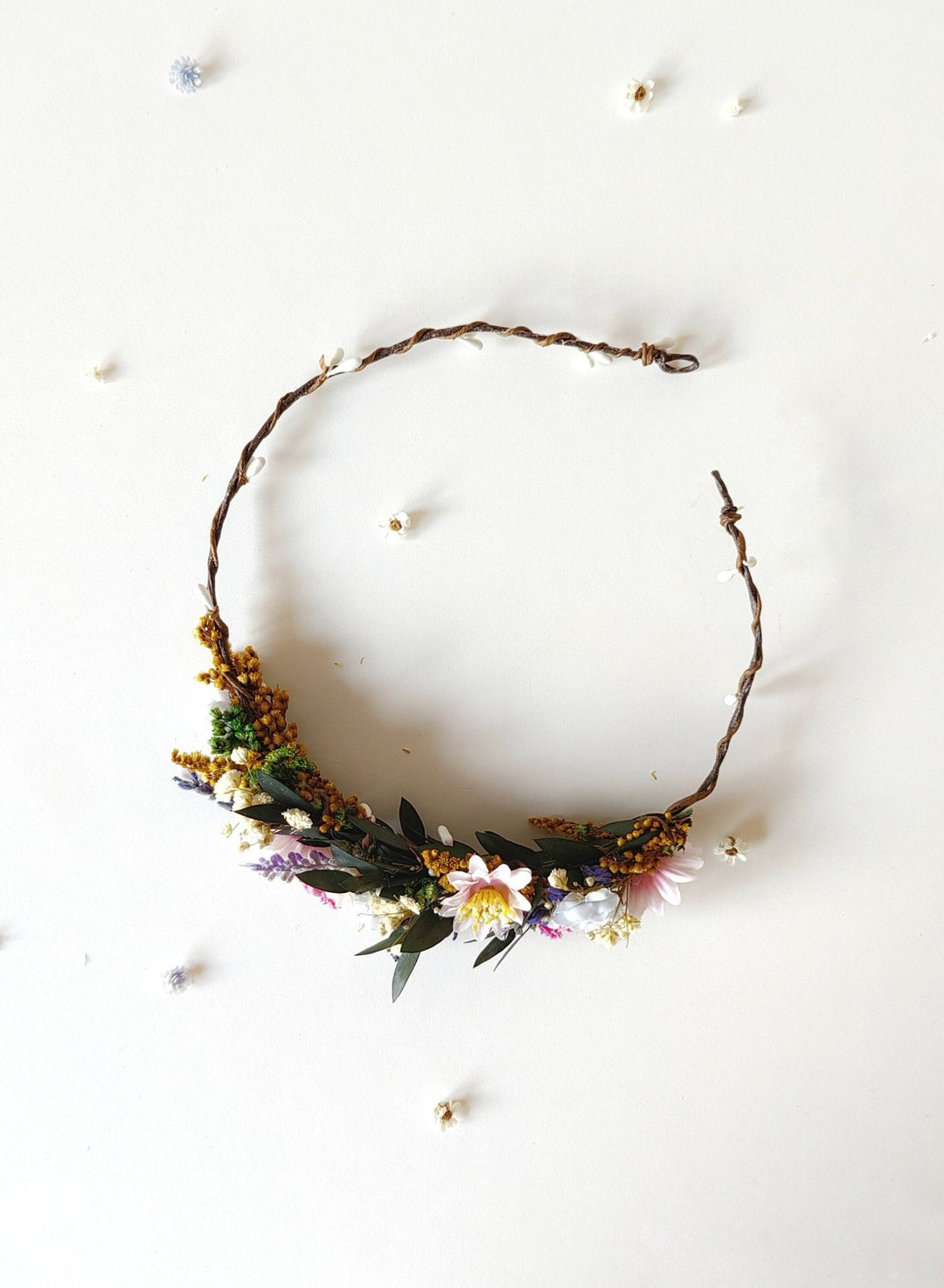 Lavender Flower Crown: Meadowy Bridal Hair Wreath – handmade floral hair accessory by magaela
