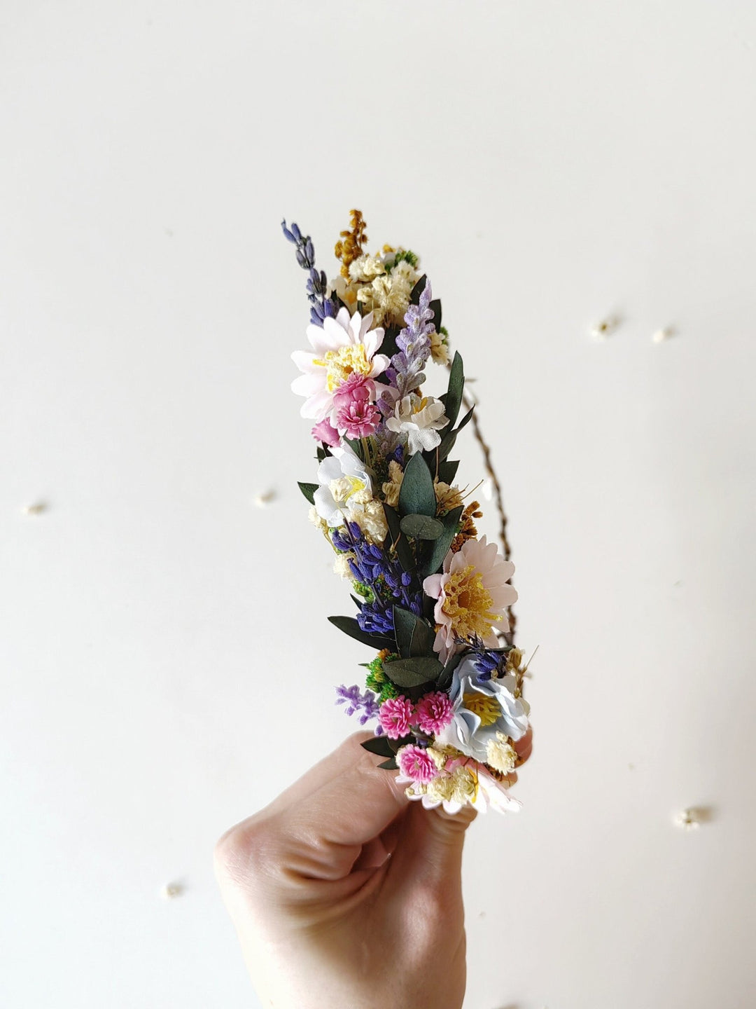 Lavender Flower Crown: Meadowy Bridal Hair Wreath – handmade floral hair accessory by magaela