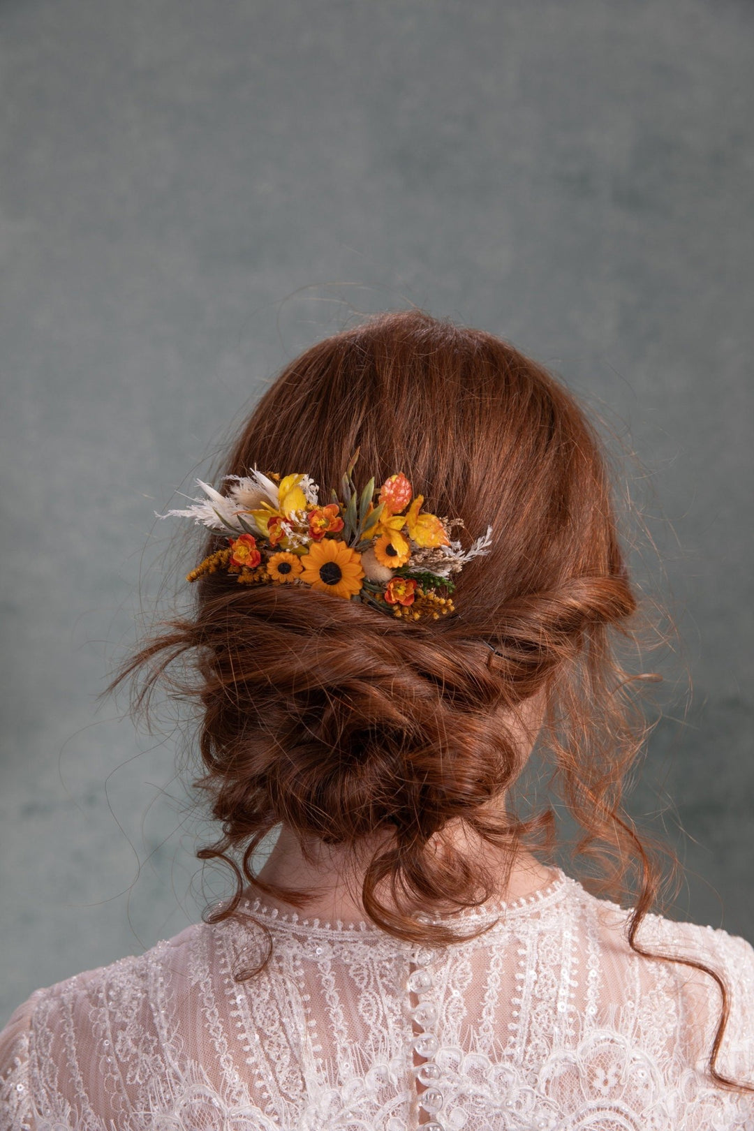 Sunflower Bridal Hair Comb: Yellow Summer Wedding Accessory – handmade floral hair accessory by magaela