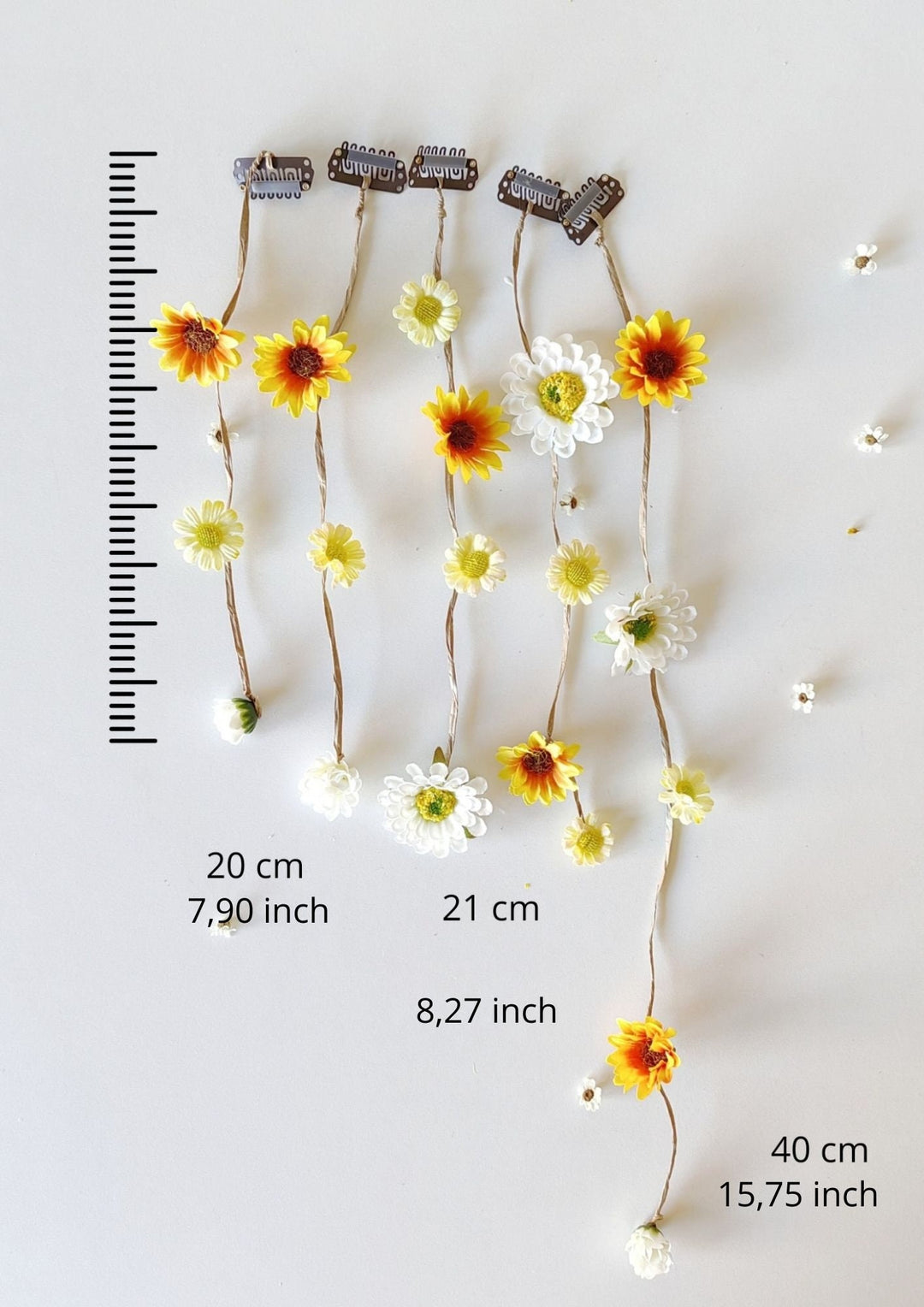 Sunflower Bridal Hair Vine: Romantic Yellow Flower Wedding Accessory – handmade floral hair accessory by magaela