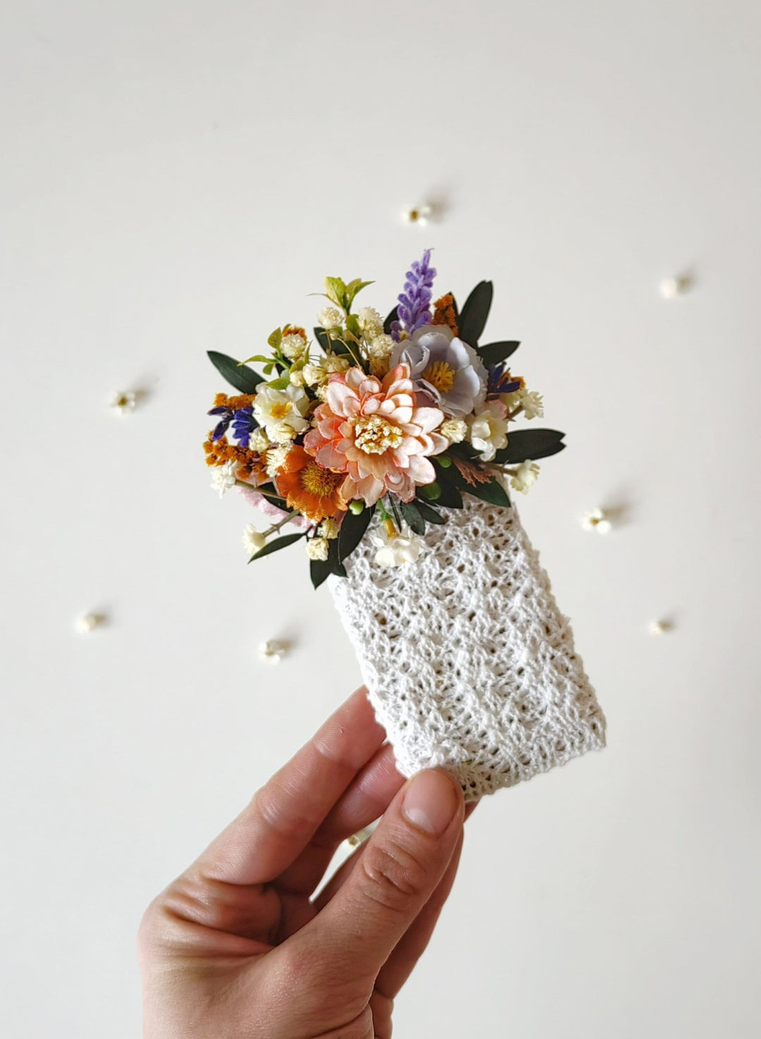 Meadowy Lavender Wedding Boutonniere: Groom's Pocket Flower – handmade floral hair accessory by magaela