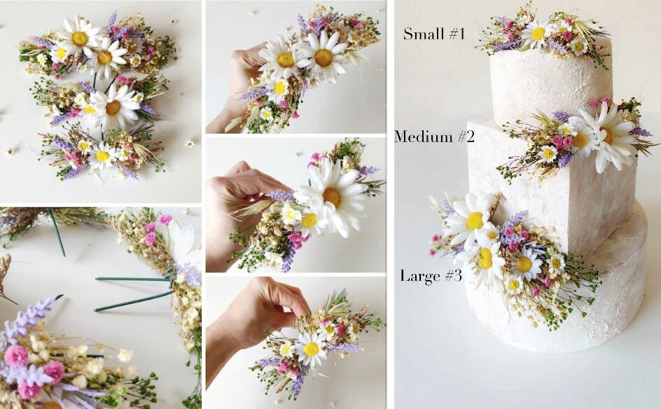 Daisy Bridal Bouquet: Meadow Spring Wildflower Wedding Bouquet – handmade floral hair accessory by magaela