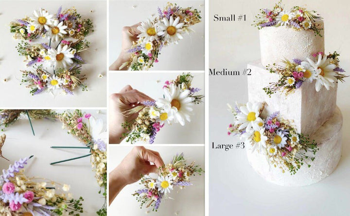 Daisy Bridal Bouquet: Meadow Spring Wildflower Wedding Bouquet – handmade floral hair accessory by magaela