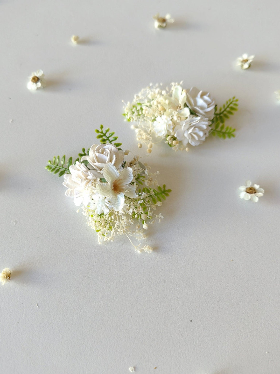 Ivory Flower Shoe Clips: Bridal Wedding Accessories – handmade floral hair accessory by magaela