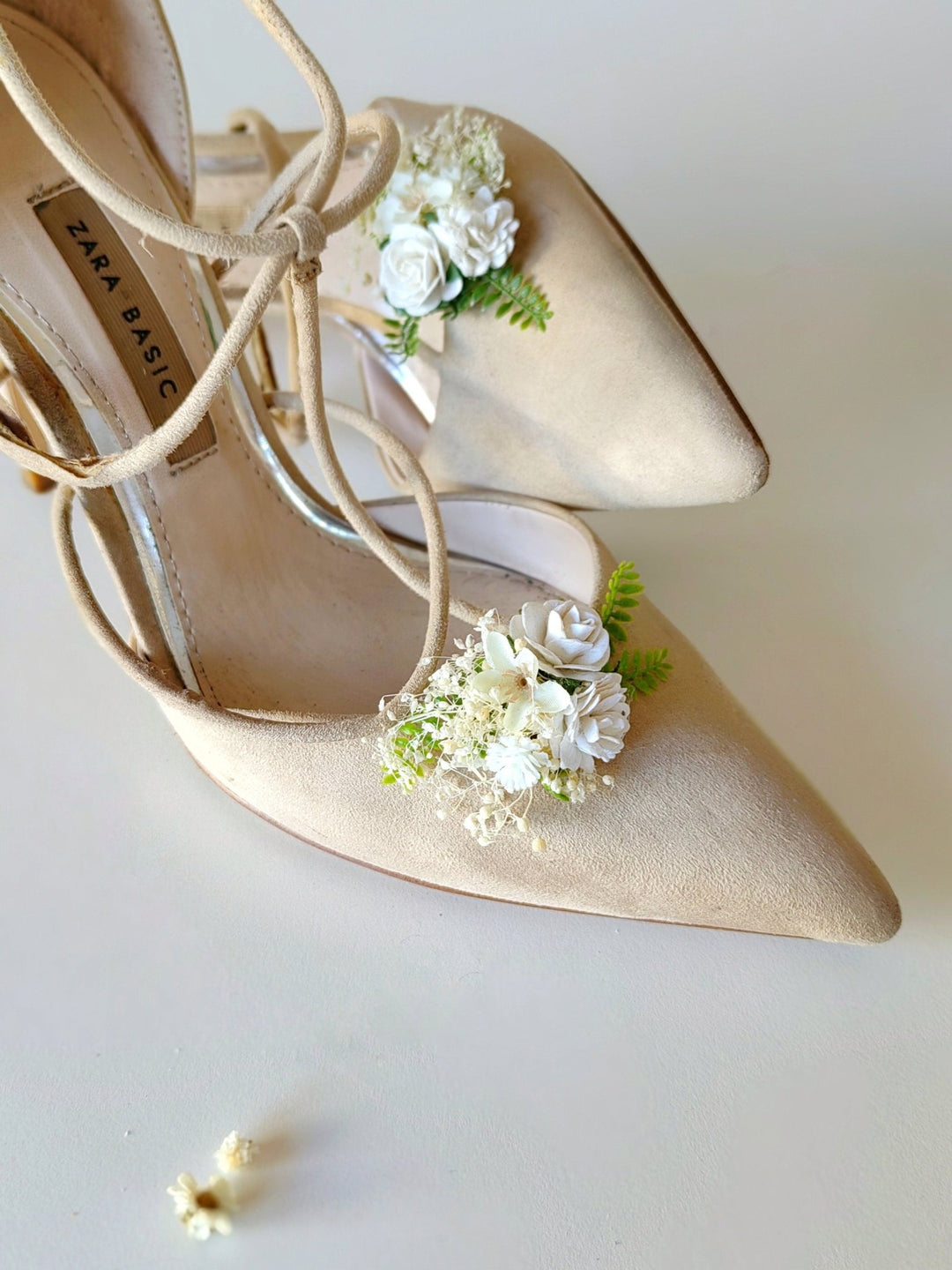 Ivory Flower Shoe Clips: Bridal Wedding Accessories – handmade floral hair accessory by magaela
