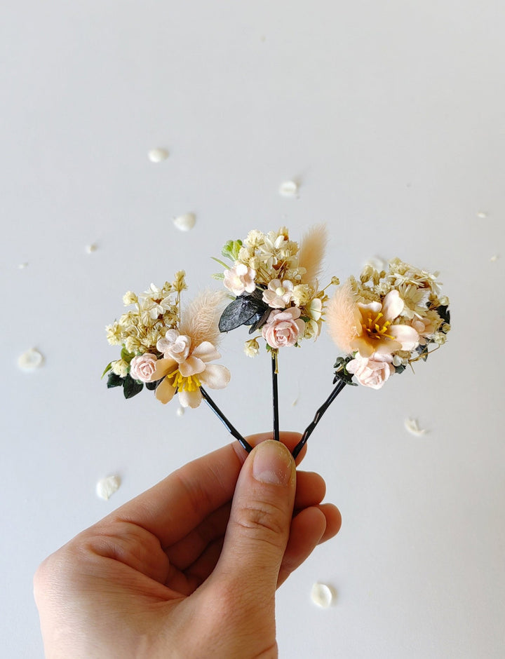 Pale Pink Flower Hair Comb: Bridal Hair Accessories – handmade floral hair accessory by magaela