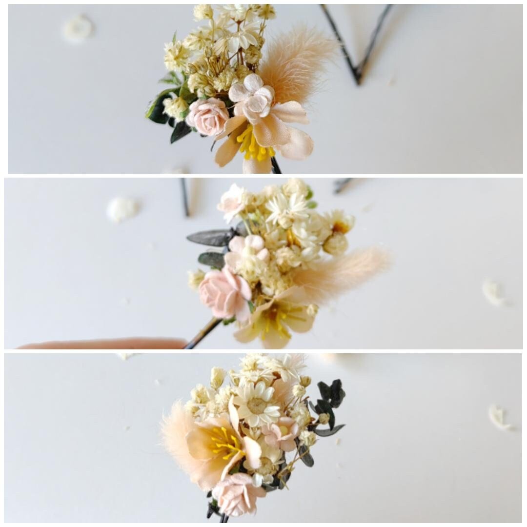 Pale Pink Flower Hair Comb: Bridal Hair Accessories – handmade floral hair accessory by magaela