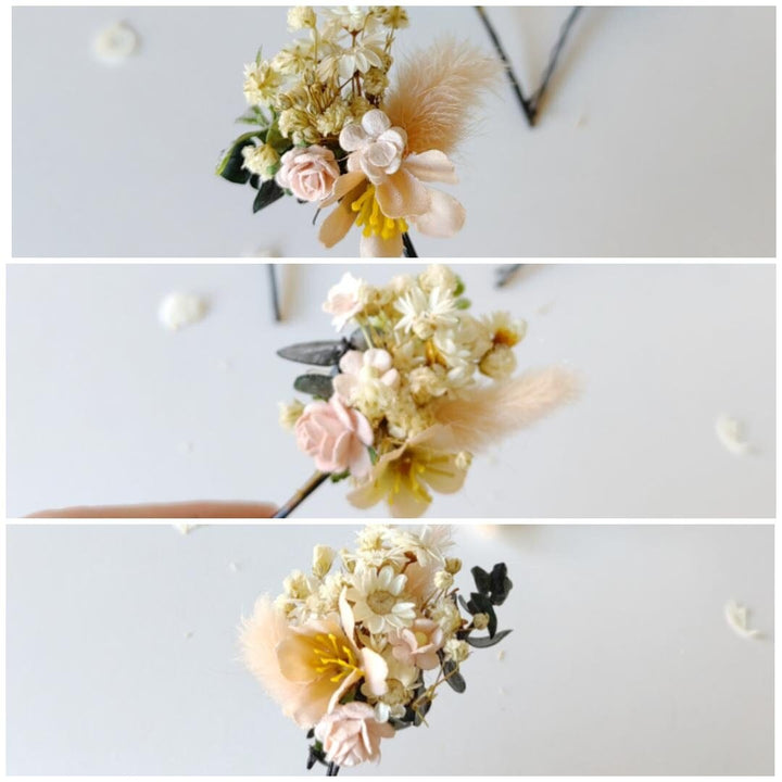 Pale Pink Flower Hair Comb: Bridal Hair Accessories – handmade floral hair accessory by magaela