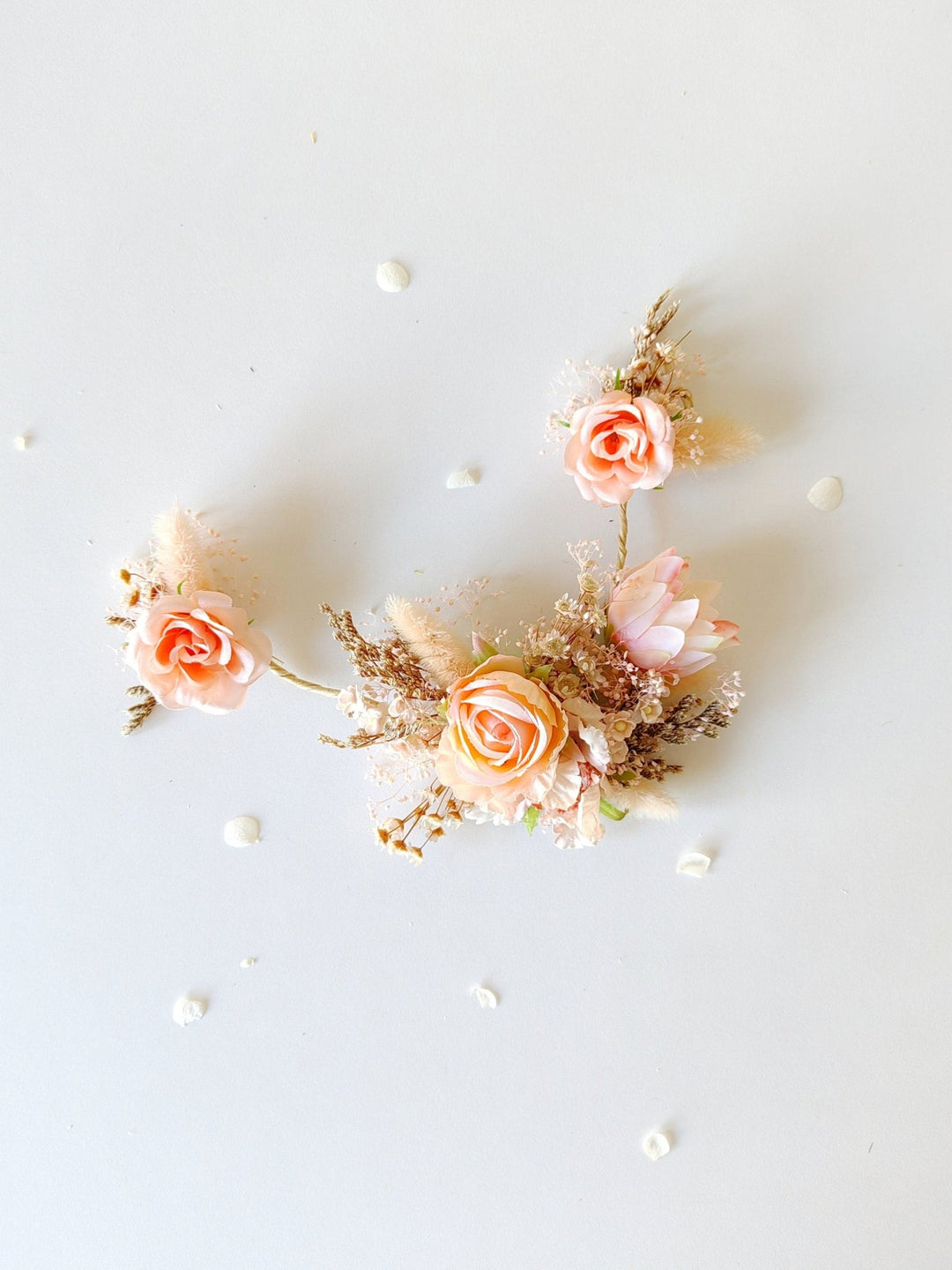Blush Orange Flower Bridal Hair Vine: Wedding Hair Accessories – handmade floral hair accessory by magaela
