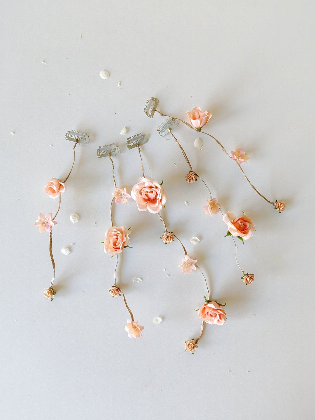 Blush Orange Flower Bridal Hair Vine: Wedding Hair Accessories – handmade floral hair accessory by magaela