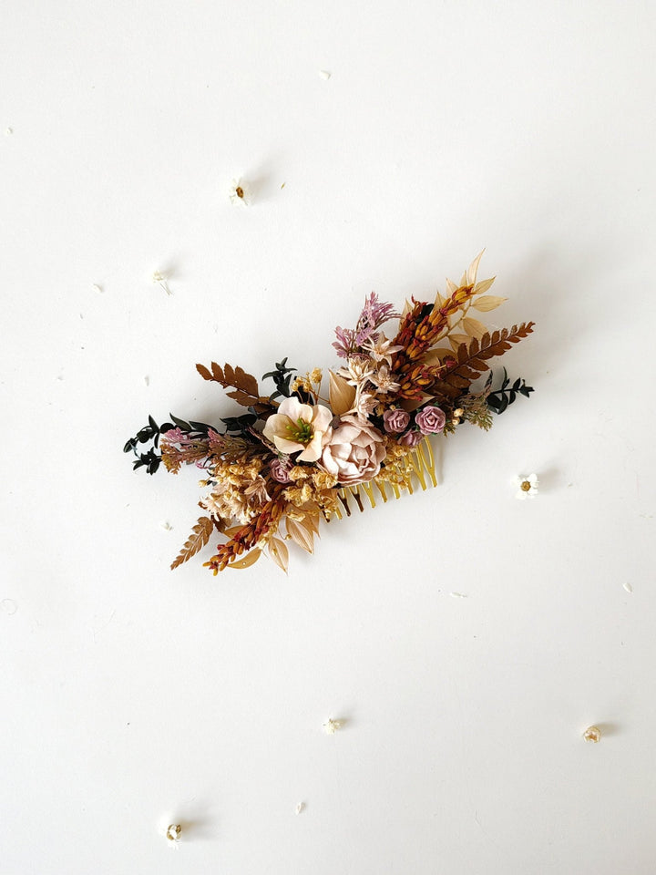 Vintage Blush Flower Hair Comb: Romantic Bridal Hair Accessory – handmade floral hair accessory by magaela