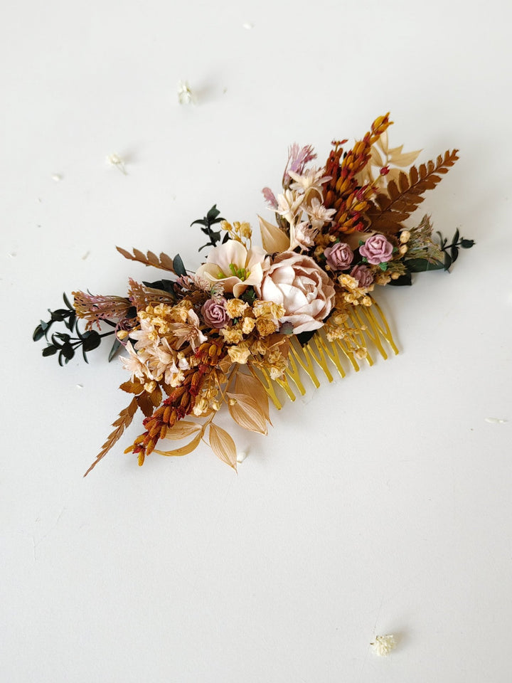 Vintage Blush Flower Hair Comb: Romantic Bridal Hair Accessory – handmade floral hair accessory by magaela