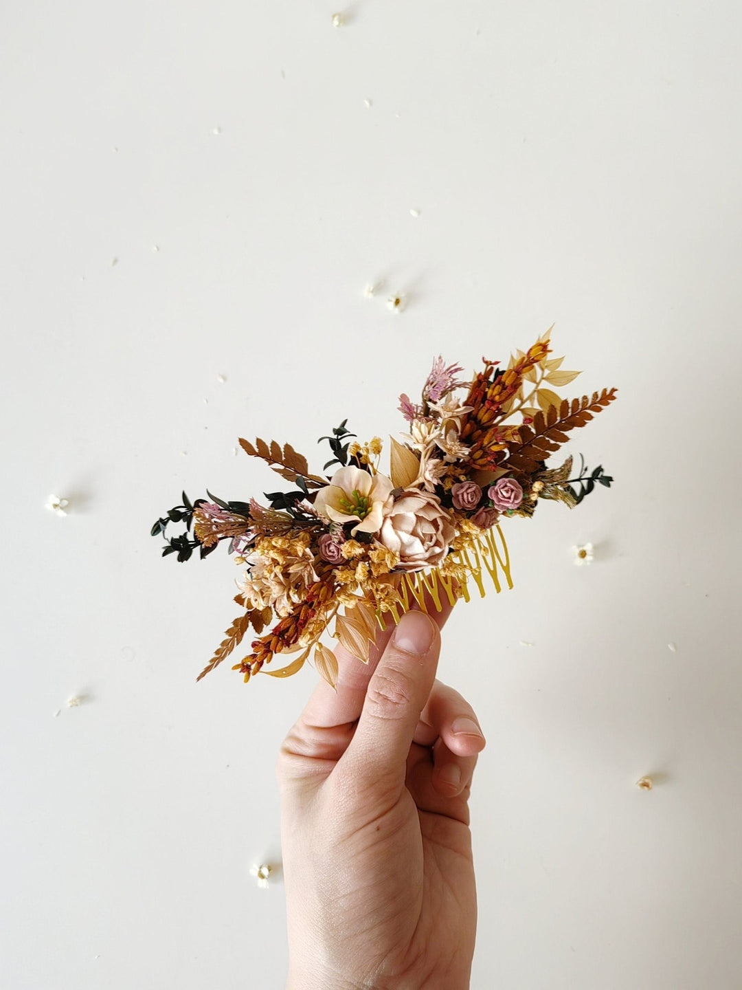 Vintage Blush Flower Hair Comb: Romantic Bridal Hair Accessory – handmade floral hair accessory by magaela