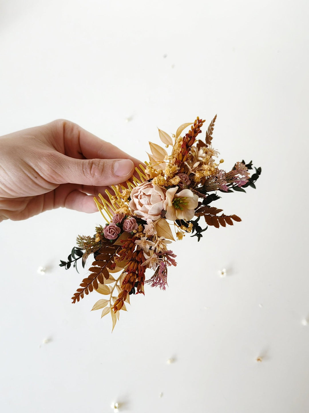 Vintage Blush Flower Hair Comb: Romantic Bridal Hair Accessory – handmade floral hair accessory by magaela