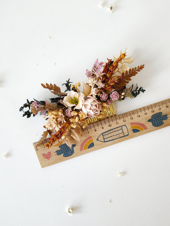 Vintage Blush Flower Hair Comb: Romantic Bridal Hair Accessory – handmade floral hair accessory by magaela