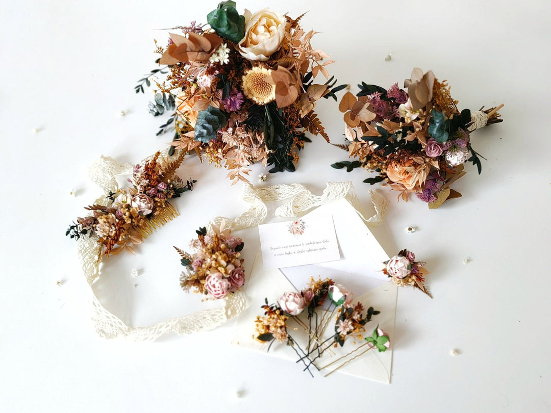 Vintage Blush Flower Hair Comb: Romantic Bridal Hair Accessory – handmade floral hair accessory by magaela