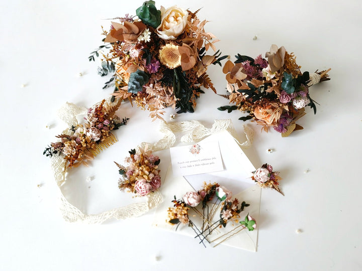 Vintage Blush Flower Hair Comb: Romantic Bridal Hair Accessory – handmade floral hair accessory by magaela