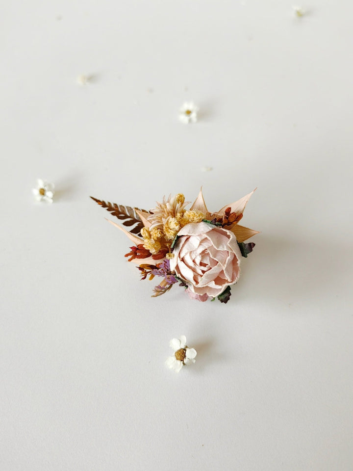Blush Flower Ring: Adjustable Bridal Floral Jewelry – handmade floral hair accessory by magaela