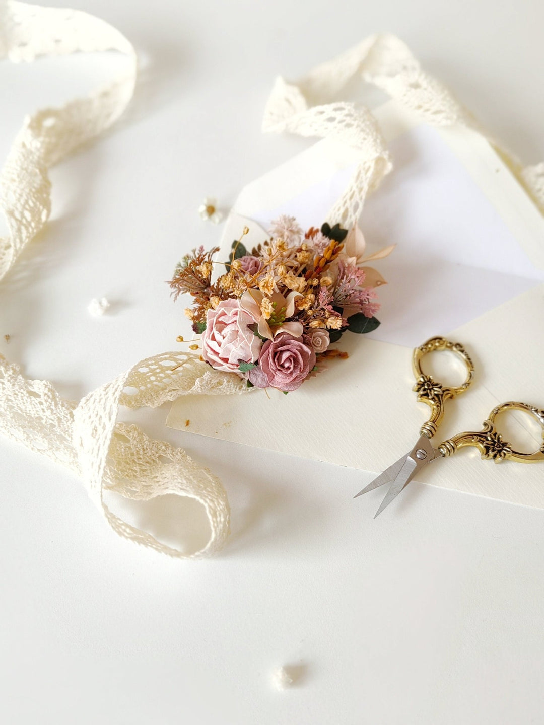 Blush Flower Bracelet or Belt: Wedding Corsage, Bridesmaid Jewelry – handmade floral hair accessory by magaela