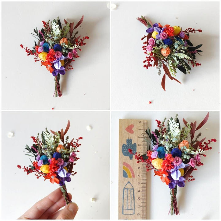 Colorful Preserved Flower Crown: Bridal Meadow Headpiece – handmade floral hair accessory by magaela