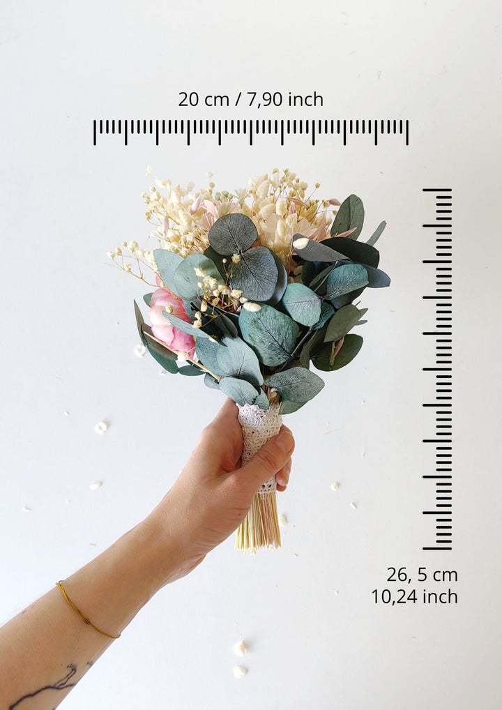 Blush Ivory Wedding Bouquet: Small Bridesmaid Bouquet, Artificial Flowers – handmade floral hair accessory by magaela