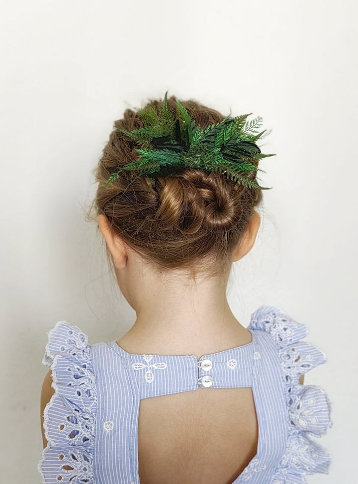 Fern Bridal Hair Comb: Preserved Greenery Flower, Woodland Wedding – handmade floral hair accessory by magaela