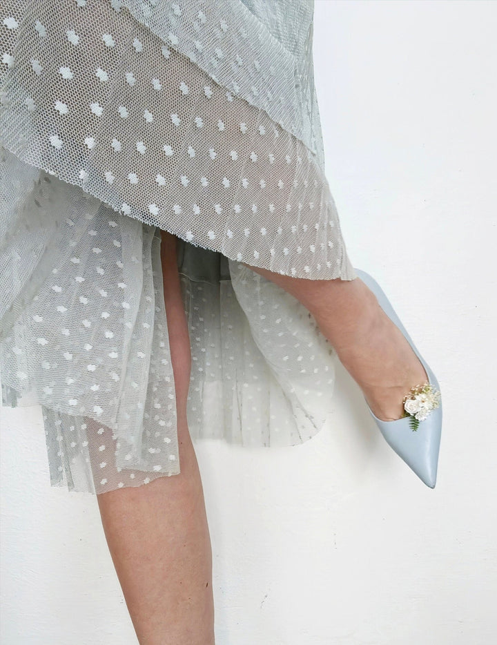 Ivory Flower Shoe Clips: Bridal Wedding Accessories – handmade floral hair accessory by magaela