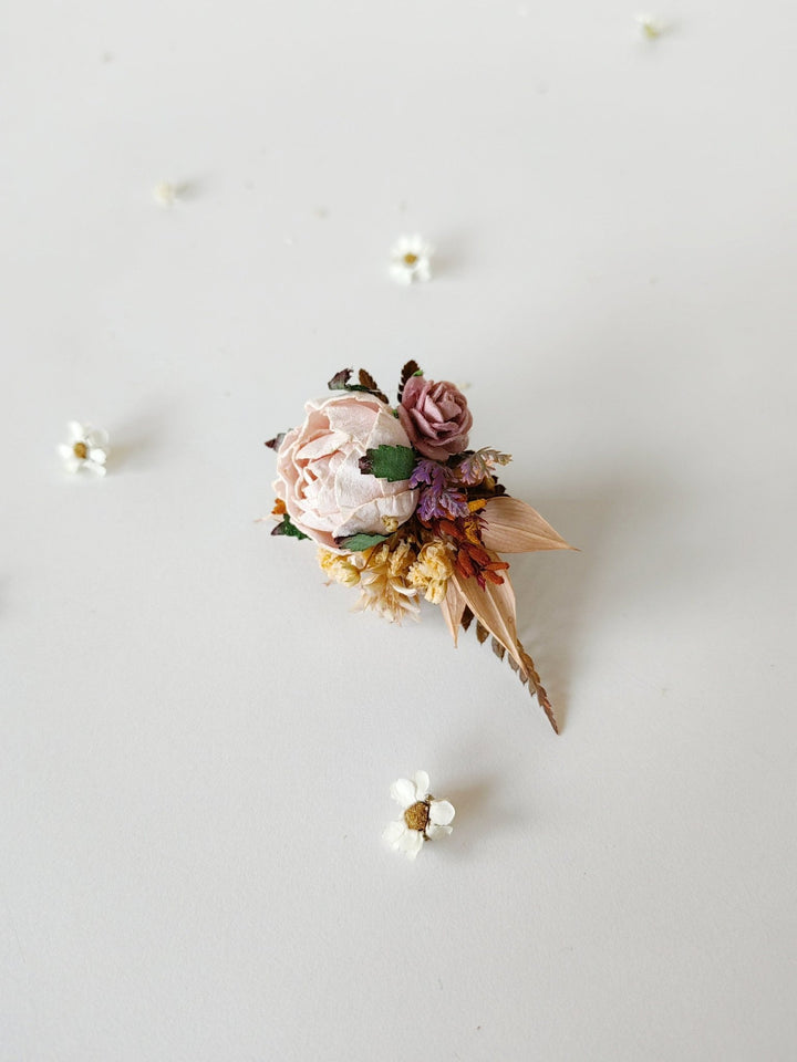 Blush Flower Ring: Adjustable Bridal Floral Jewelry – handmade floral hair accessory by magaela