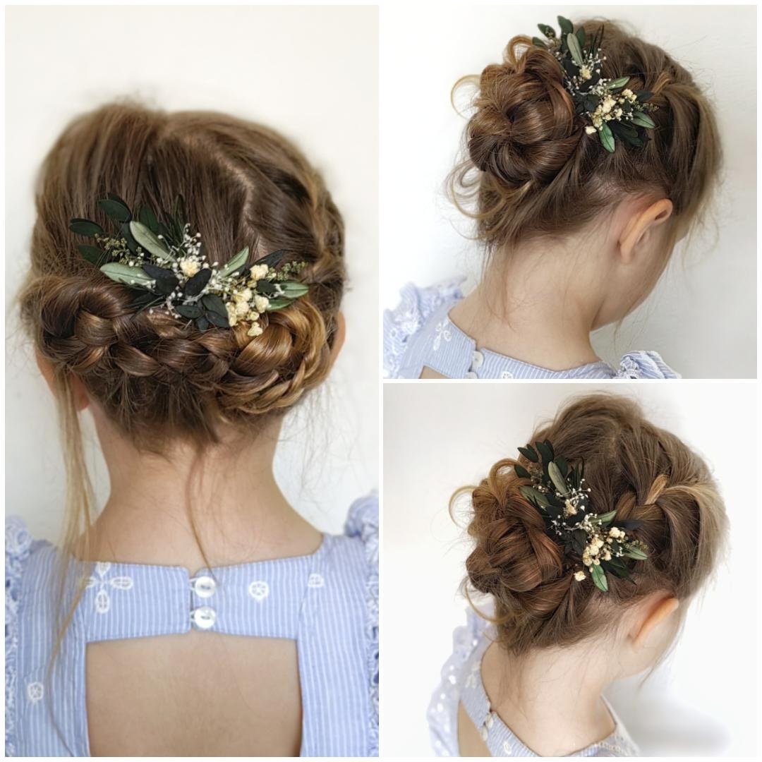 Greenery Wedding Hair Comb: Baby's Breath, Rosemary & Olive Leaves – handmade floral hair accessory by magaela