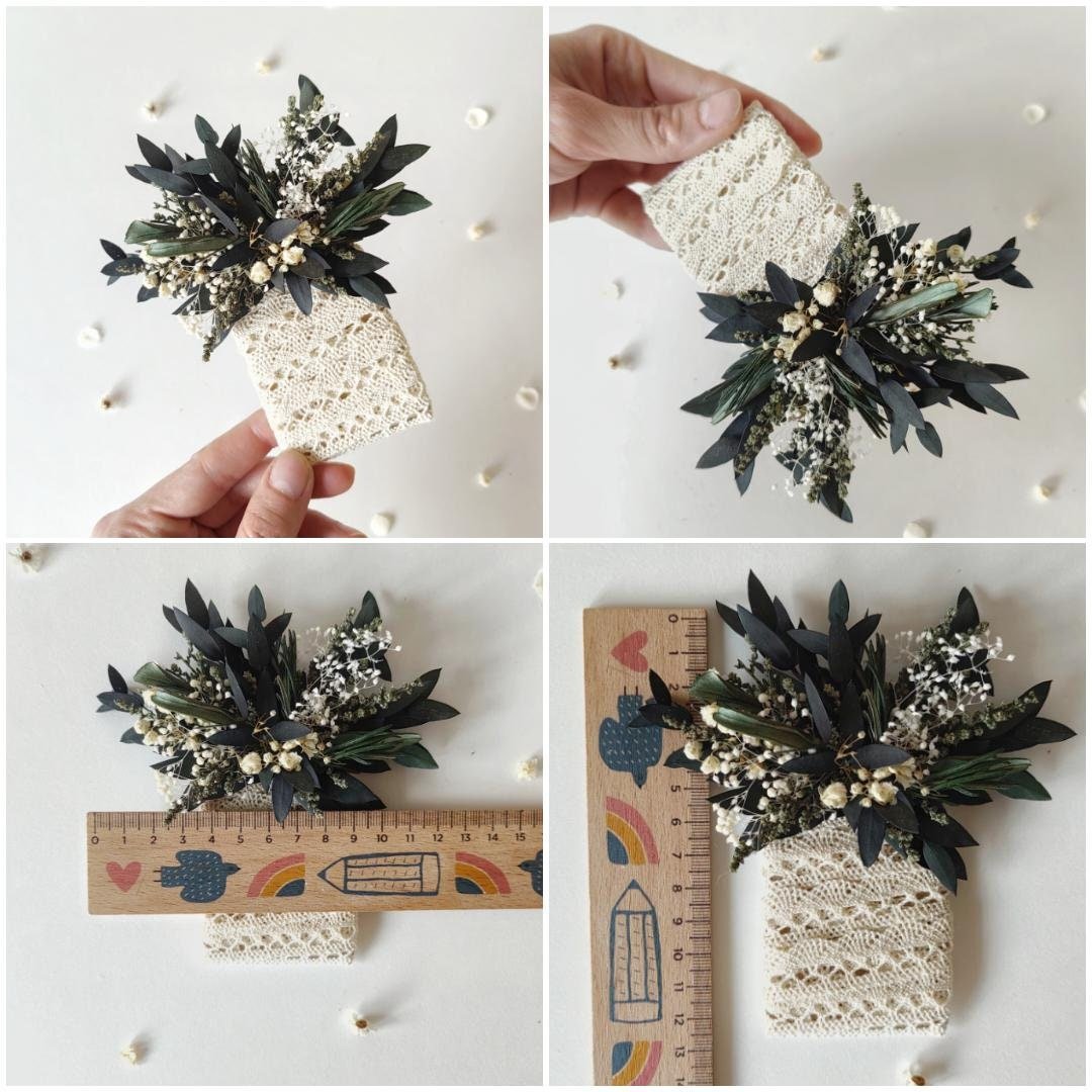 Greenery Wedding Boutonniere: Eucalyptus & Baby's Breath, Groom Accessory – handmade floral hair accessory by magaela