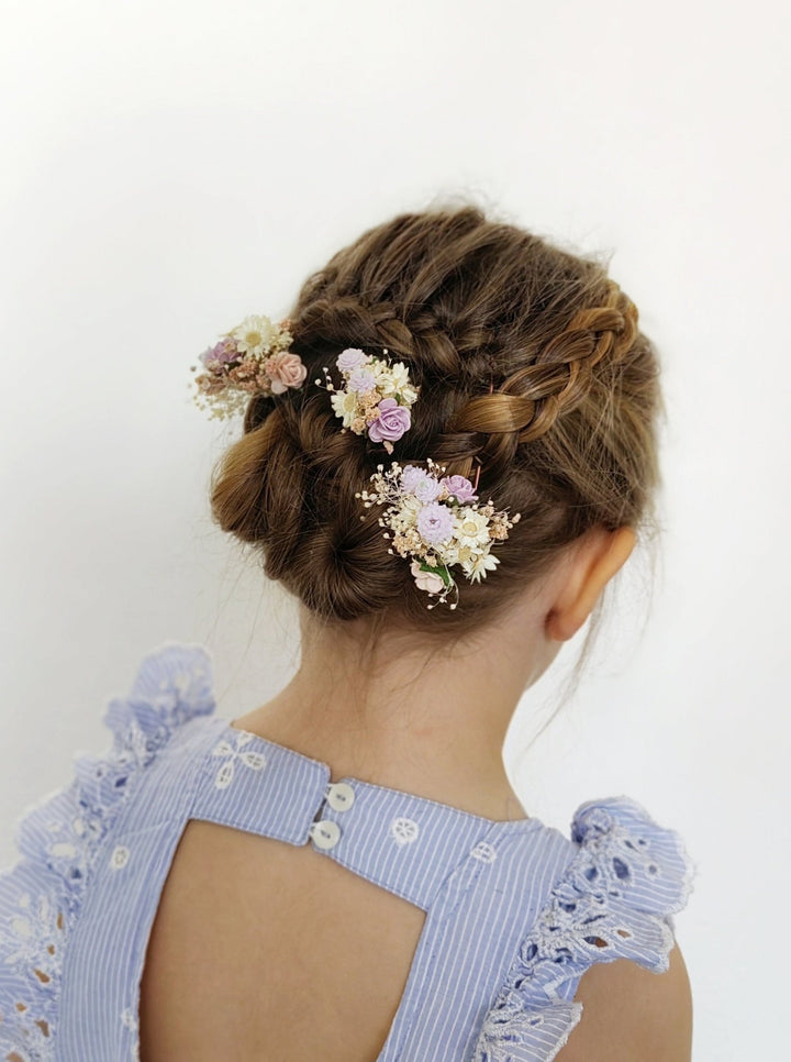 Pastel Flower Hairpins: Romantic Wedding Bridal Hair Accessory – handmade floral hair accessory by magaela