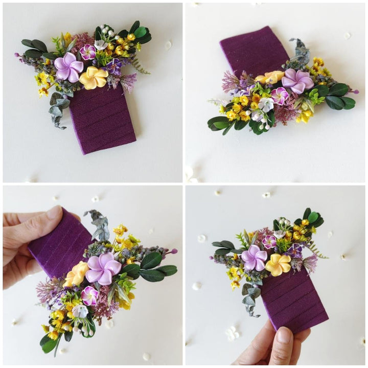 Plumeria Boutonniere: Tropical Wedding Corsage for Groom – handmade floral hair accessory by magaela