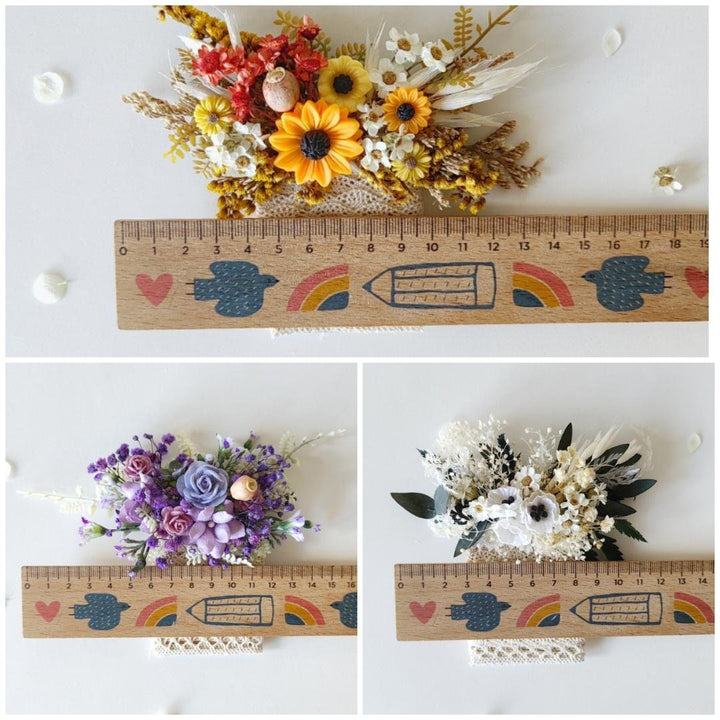 Sunflower Wedding Boutonniere: Anemone & Purple Flowers, Groom Corsage – handmade floral hair accessory by magaela