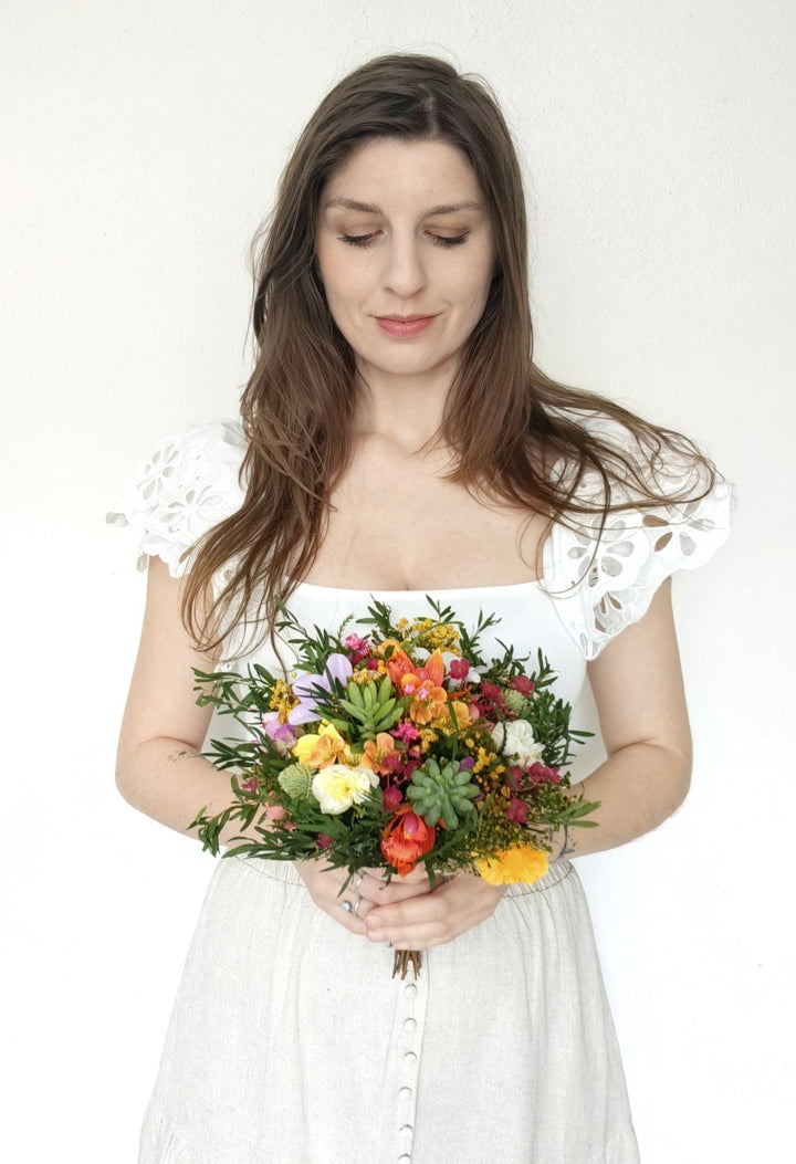 Tropical Bridal Bouquet: Aloha Hawaii Style, Summer Beach Wedding – handmade floral hair accessory by magaela