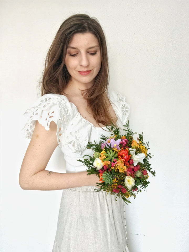 Tropical Bridal Bouquet: Aloha Hawaii Style, Summer Beach Wedding – handmade floral hair accessory by magaela