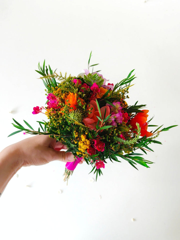 Tropical Bridal Bouquet: Aloha Hawaii Style Succulents, Beach Wedding – handmade floral hair accessory by magaela