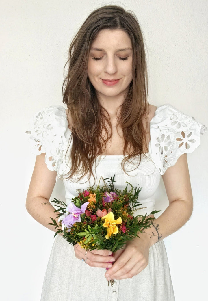 Tropical Bridal Bouquet: Aloha Hawaii Style Succulents, Beach Wedding – handmade floral hair accessory by magaela