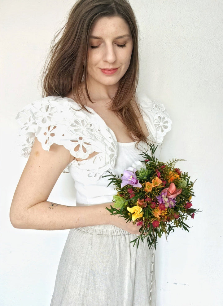 Tropical Bridal Bouquet: Aloha Hawaii Style Succulents, Beach Wedding – handmade floral hair accessory by magaela