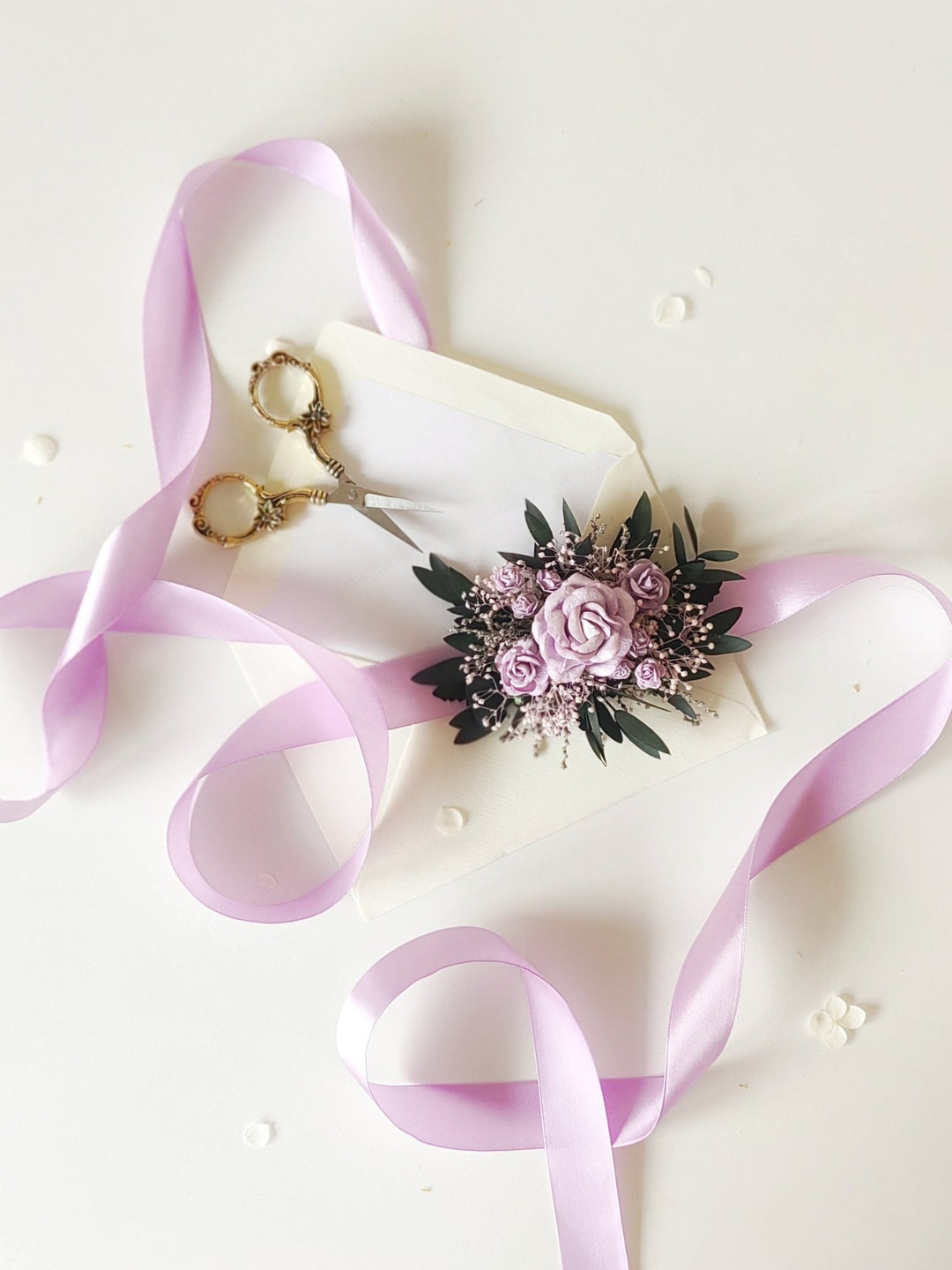 Purple Rose Bridal Belt: Floral Eucalyptus Wedding Dress Sash – handmade floral hair accessory by magaela
