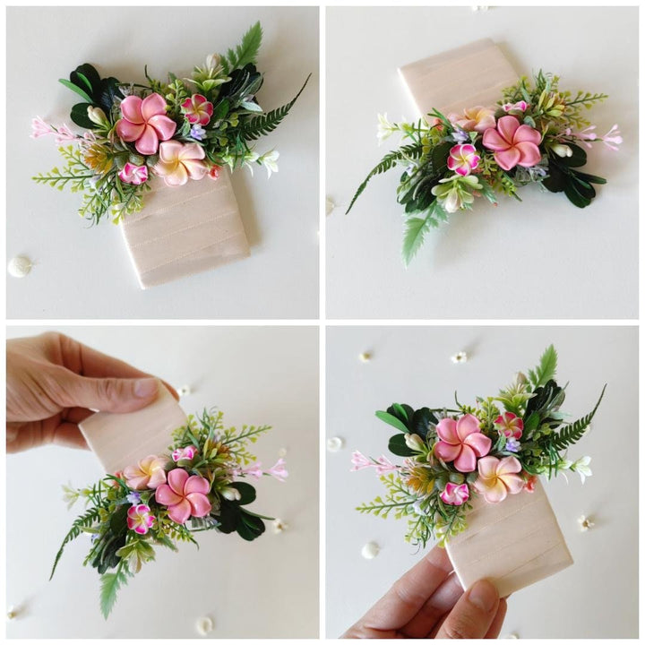 Plumeria Boutonniere: Tropical Wedding Corsage for Groom – handmade floral hair accessory by magaela