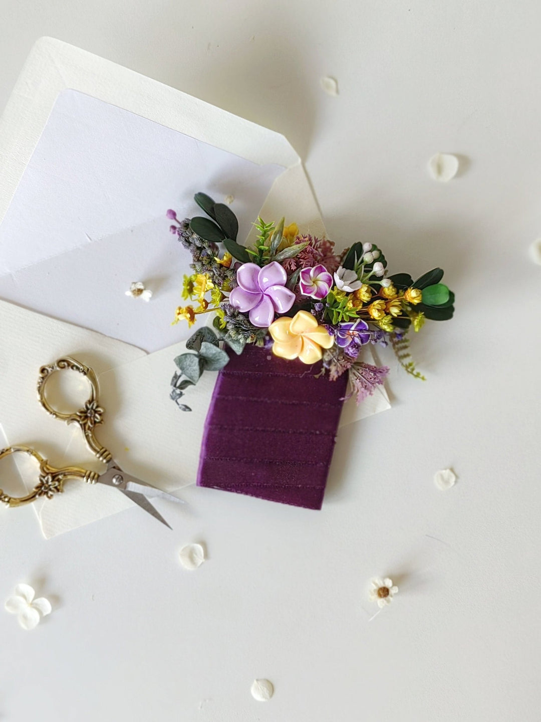 Plumeria Boutonniere: Tropical Wedding Corsage for Groom – handmade floral hair accessory by magaela