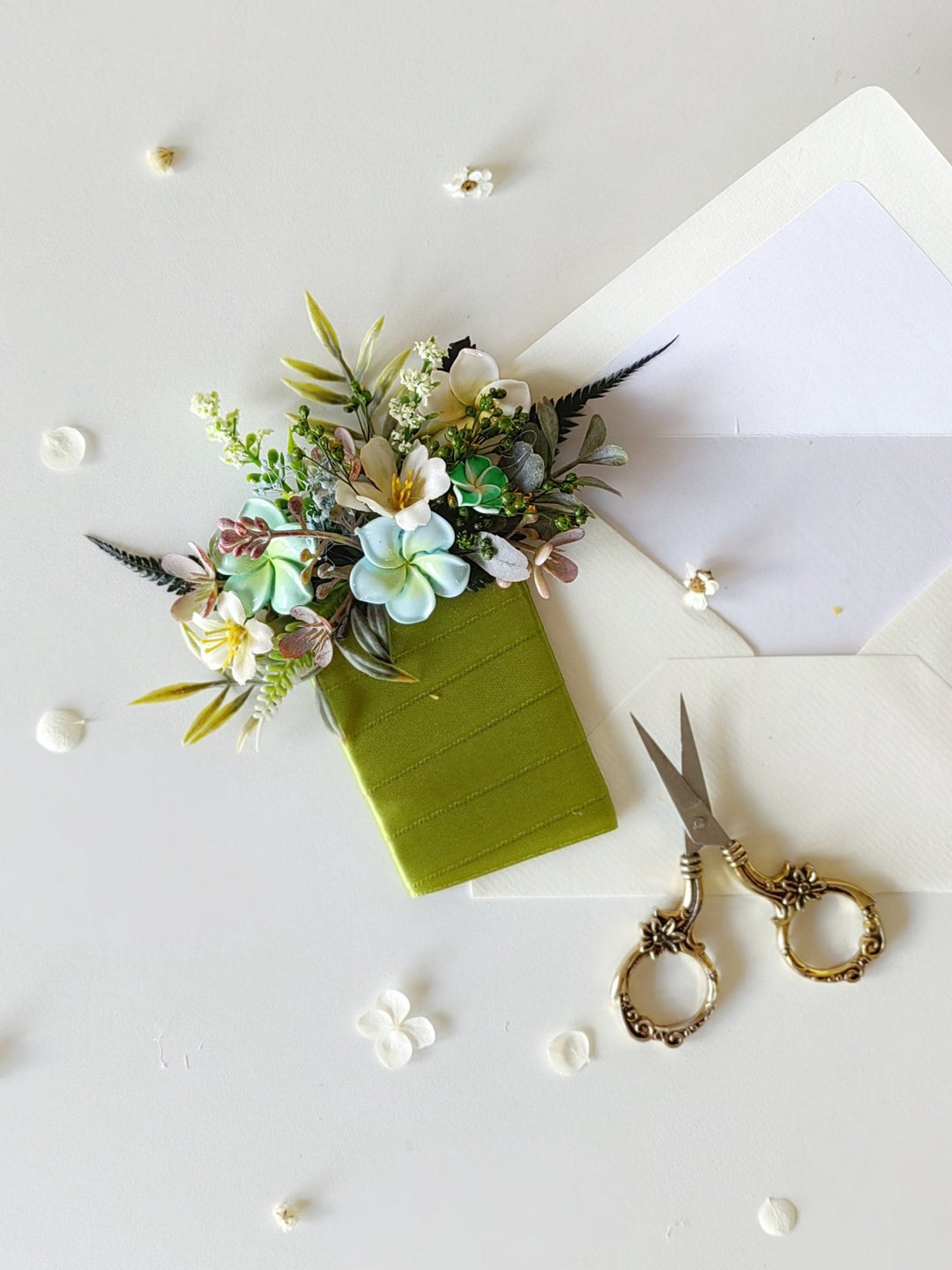 Plumeria Boutonniere: Tropical Wedding Corsage for Groom – handmade floral hair accessory by magaela