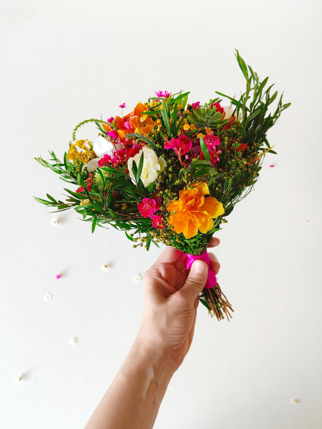 Tropical Bridal Bouquet: Aloha Hawaii Style, Summer Beach Wedding – handmade floral hair accessory by magaela